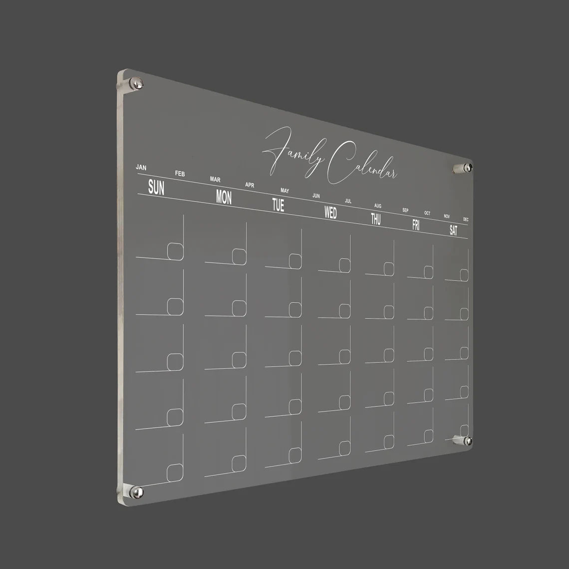 Custom Acrylic Family Wall Calendar: Dry Erase Board with Notes
