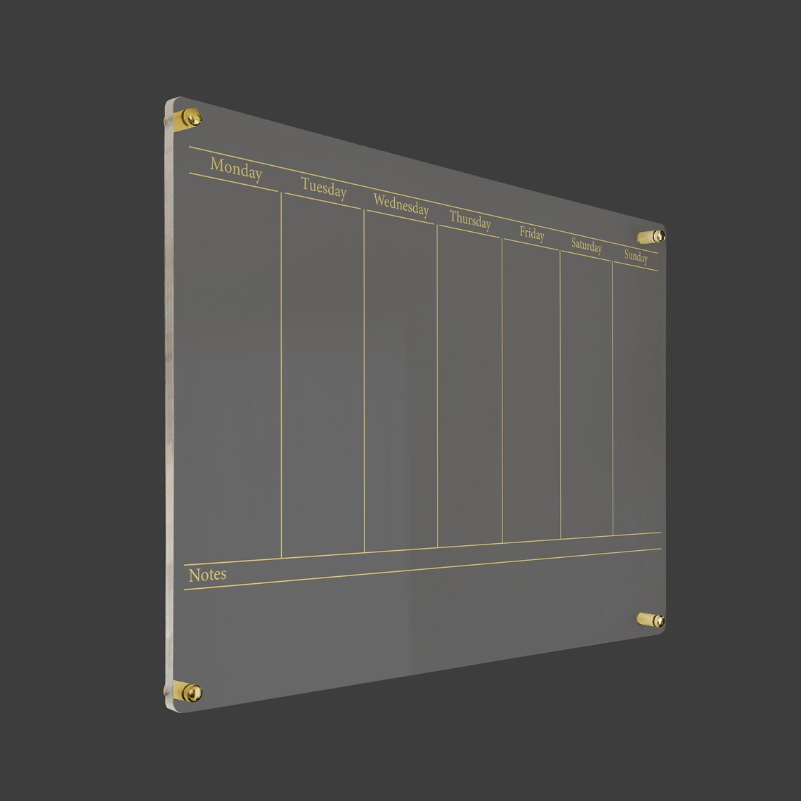 Minimalist Acrylic Weekly Planner: Dry Erase Wall Calendar