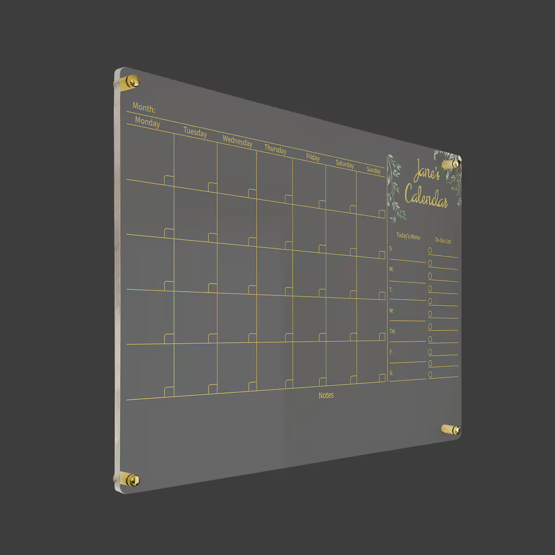 Personalized Acrylic Wall Calendar: Monthly Weekly Planner