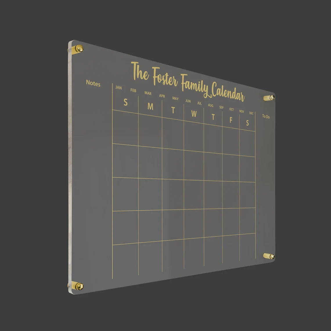 Large Acrylic Wall Calendar: Dry Erase Monthly Weekly Planner