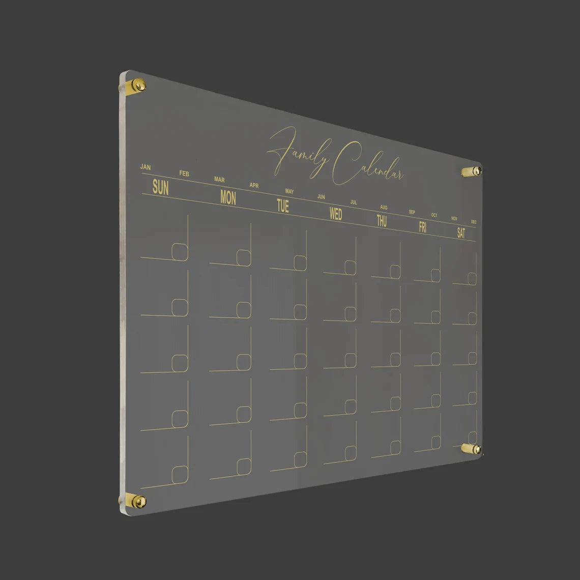 Custom Acrylic Family Wall Calendar: Dry Erase Board with Notes