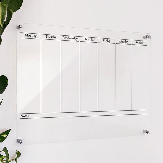 Minimalist Acrylic Weekly Planner: Dry Erase Wall Calendar