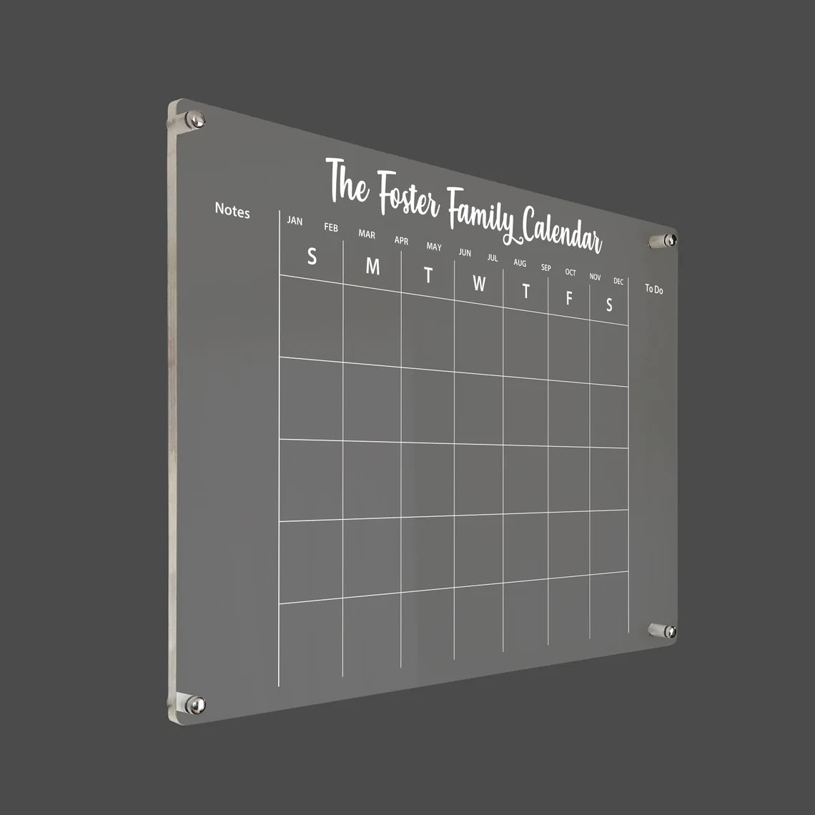 Large Acrylic Wall Calendar: Dry Erase Monthly Weekly Planner