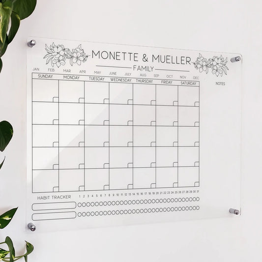 Custom Acrylic Family Wall Calendar: Personalized Flourish Planner