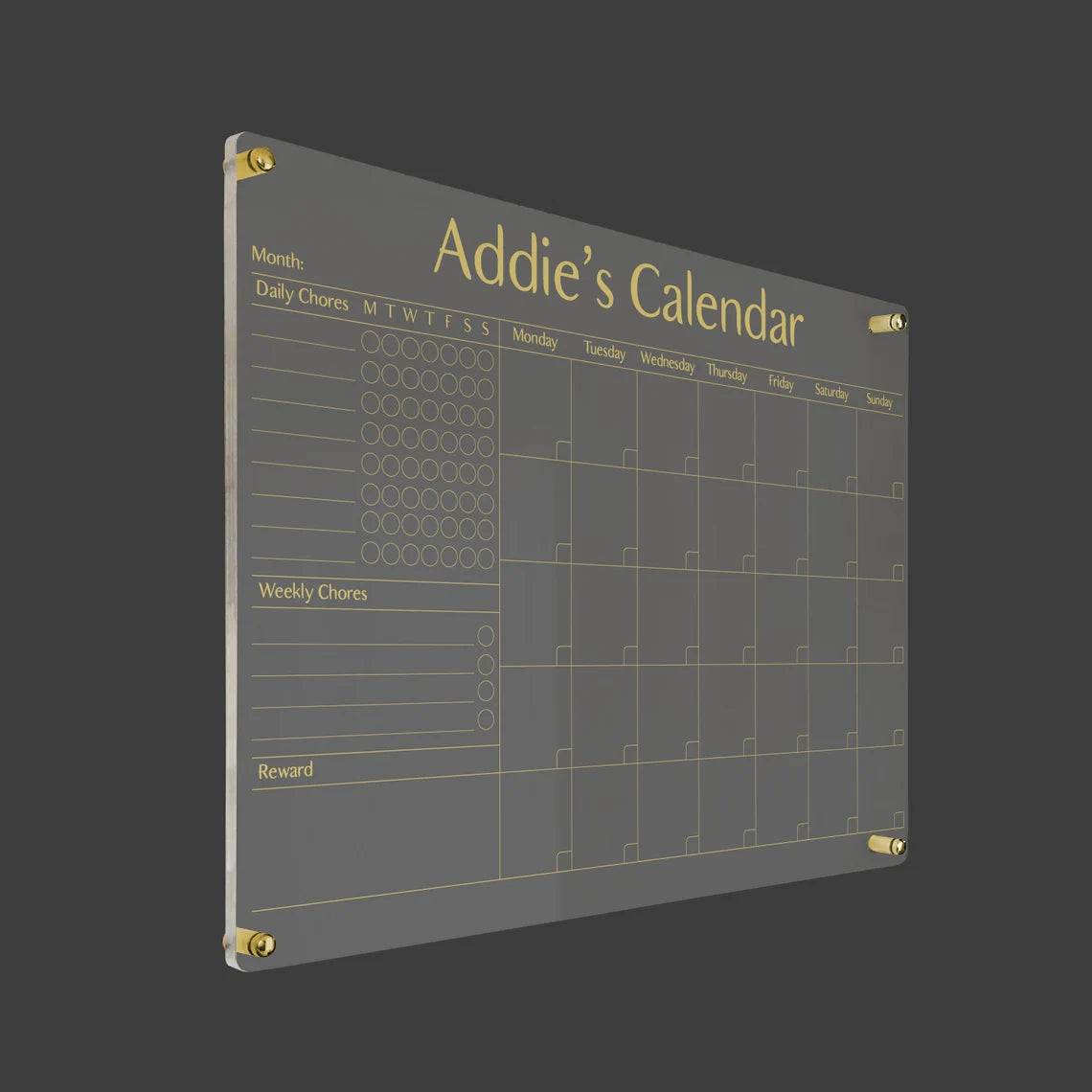 Personalized Acrylic Chore Chart: Dry Erase Family Planner