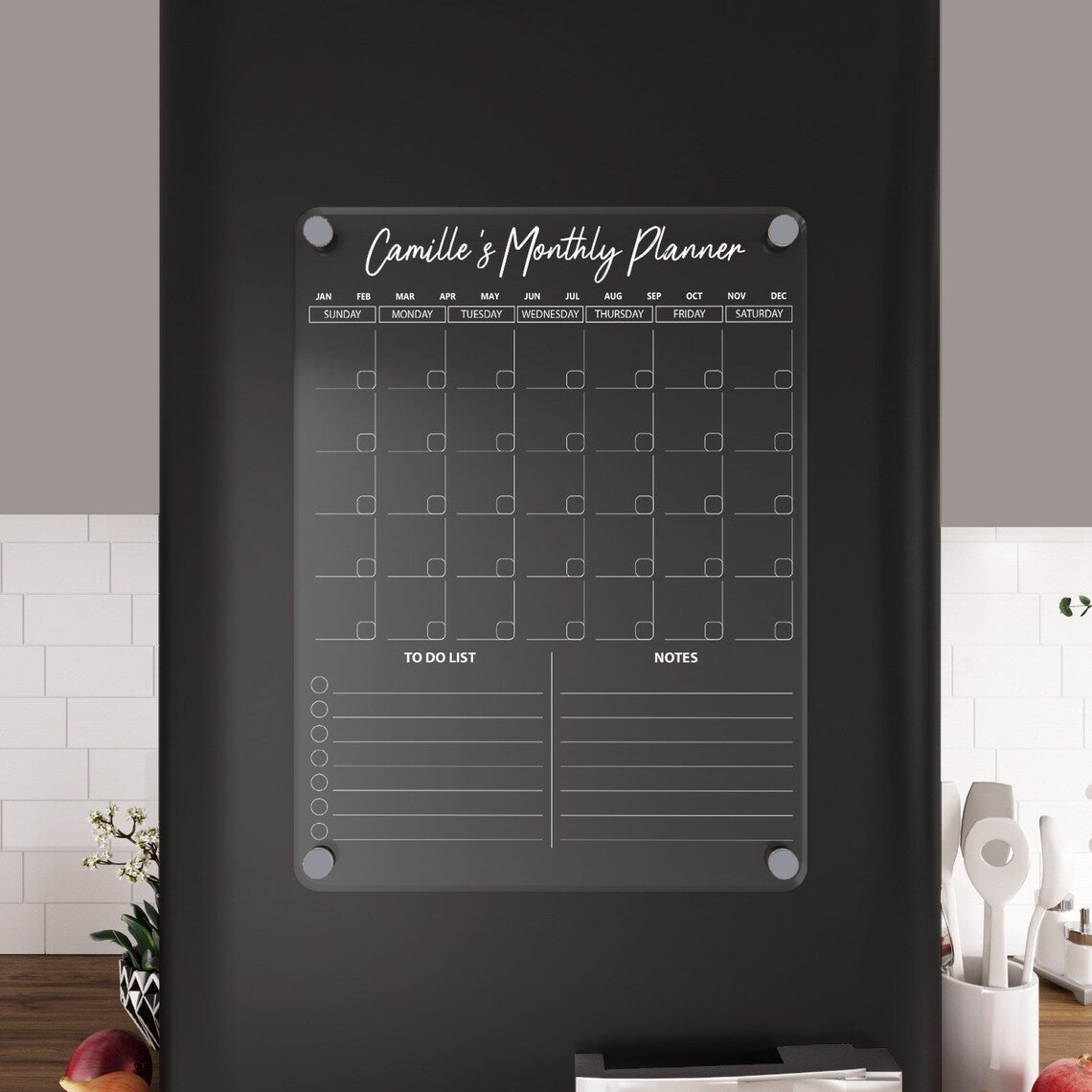 Magnetic Acrylic Fridge Calendar: Personalized Kitchen Wall Decor