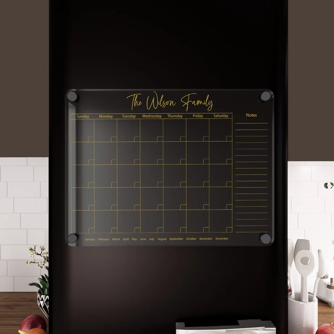 Personalized Acrylic Fridge Calendar: Magnetic Dry Erase Board