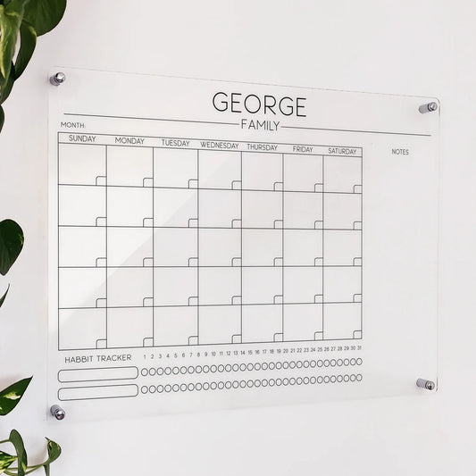 Personalized Acrylic Family Calendar with Habit Tracker