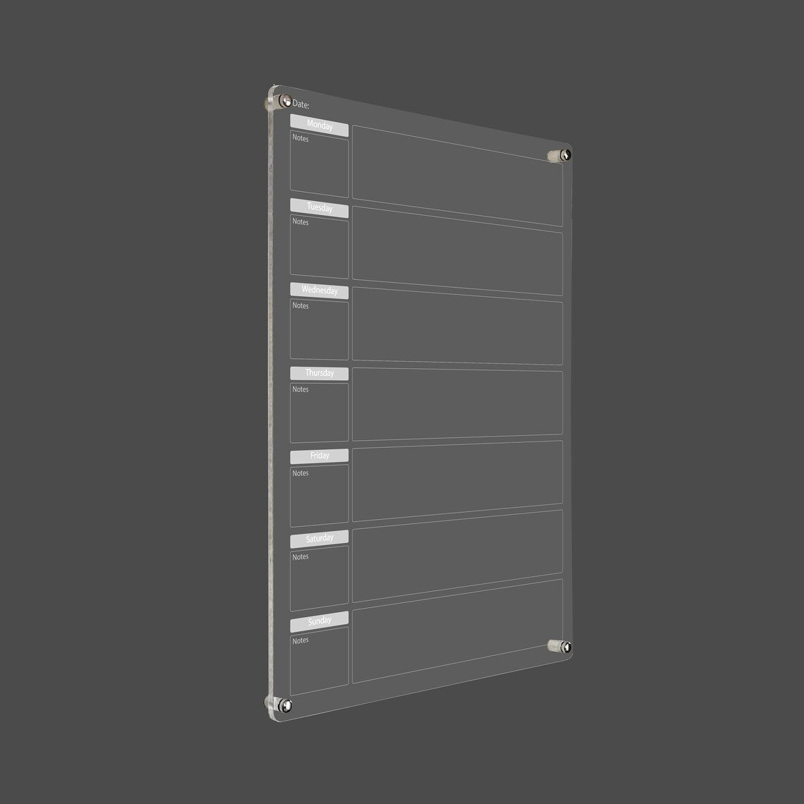 Acrylic Wall Calendar: Weekly Planner, Dry Erase Board
