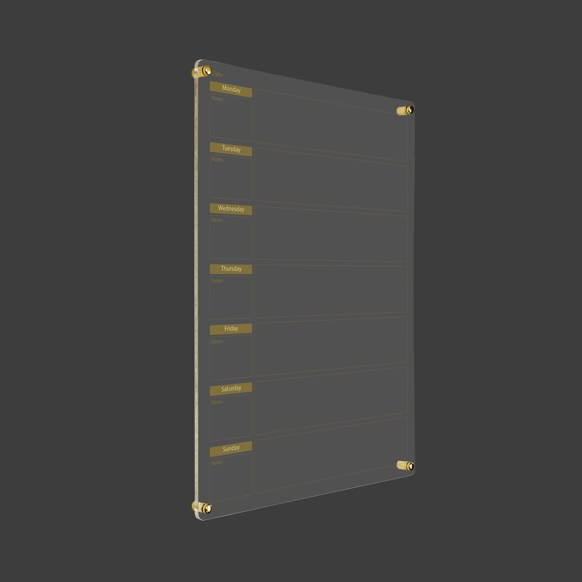 Acrylic Wall Calendar: Weekly Planner, Dry Erase Board