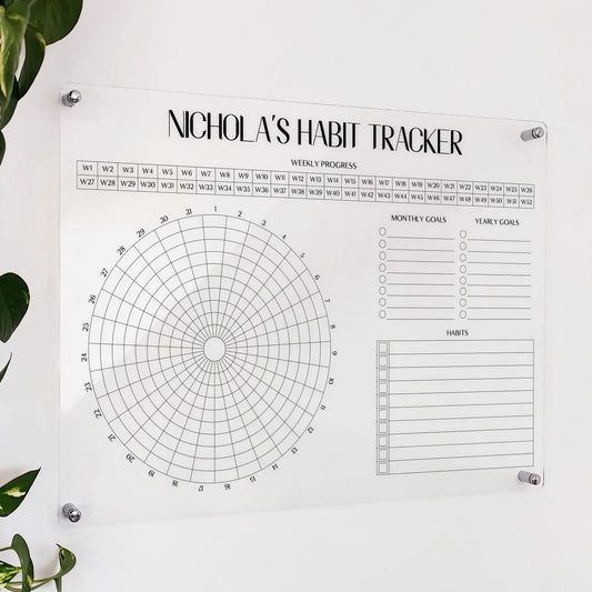 Personalized Acrylic Habit Tracker: Monthly Wall Planner