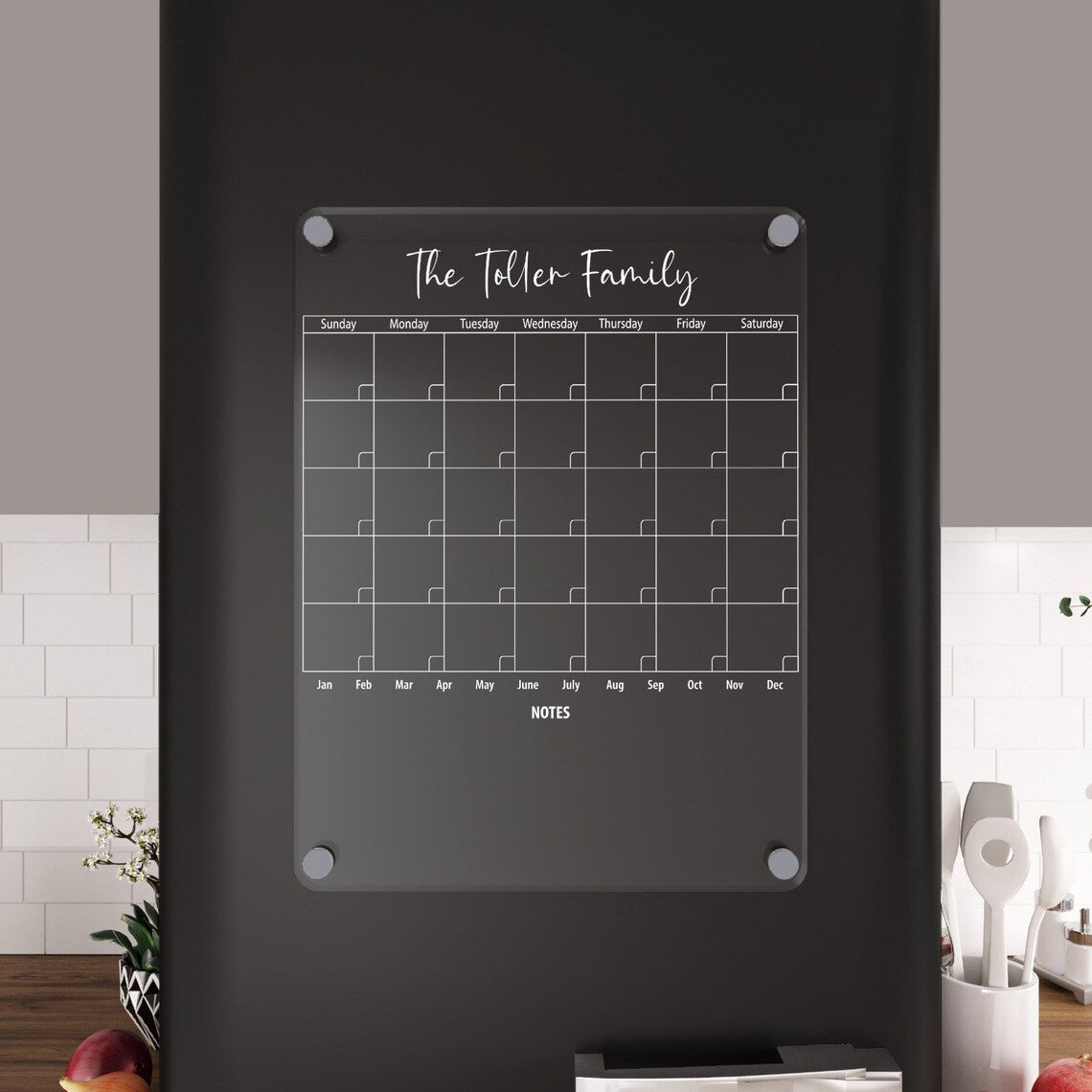Magnetic Acrylic Fridge Calendar: Custom Family Planner with Marker