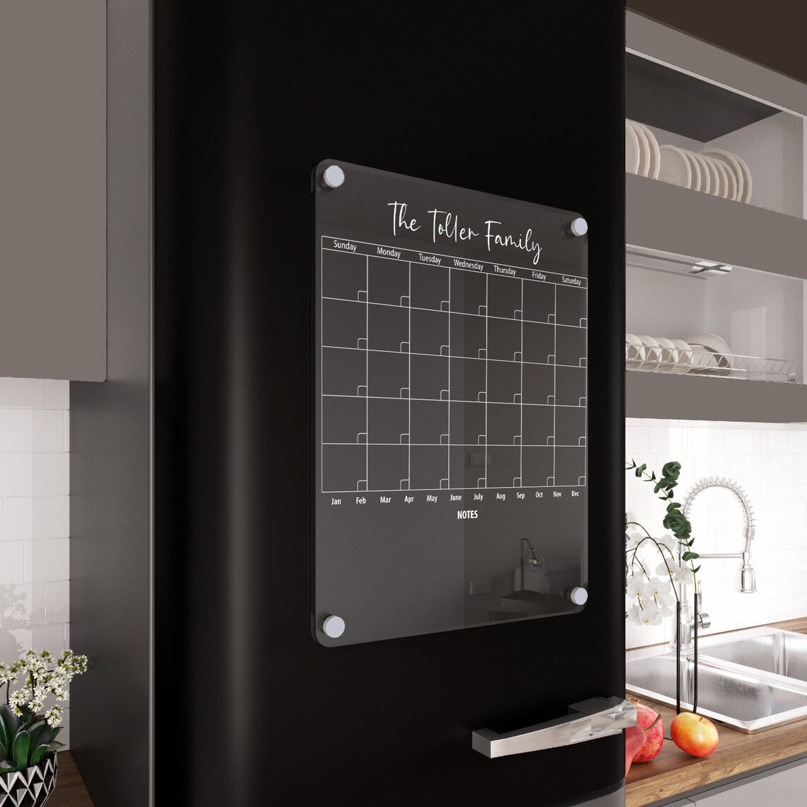 Magnetic Acrylic Fridge Calendar: Custom Family Planner with Marker