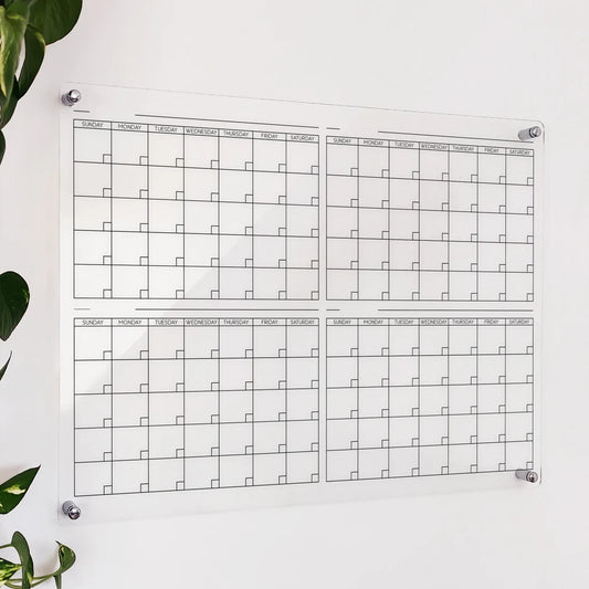 Custom Acrylic Wall Calendar: Dry Erase Family Planner