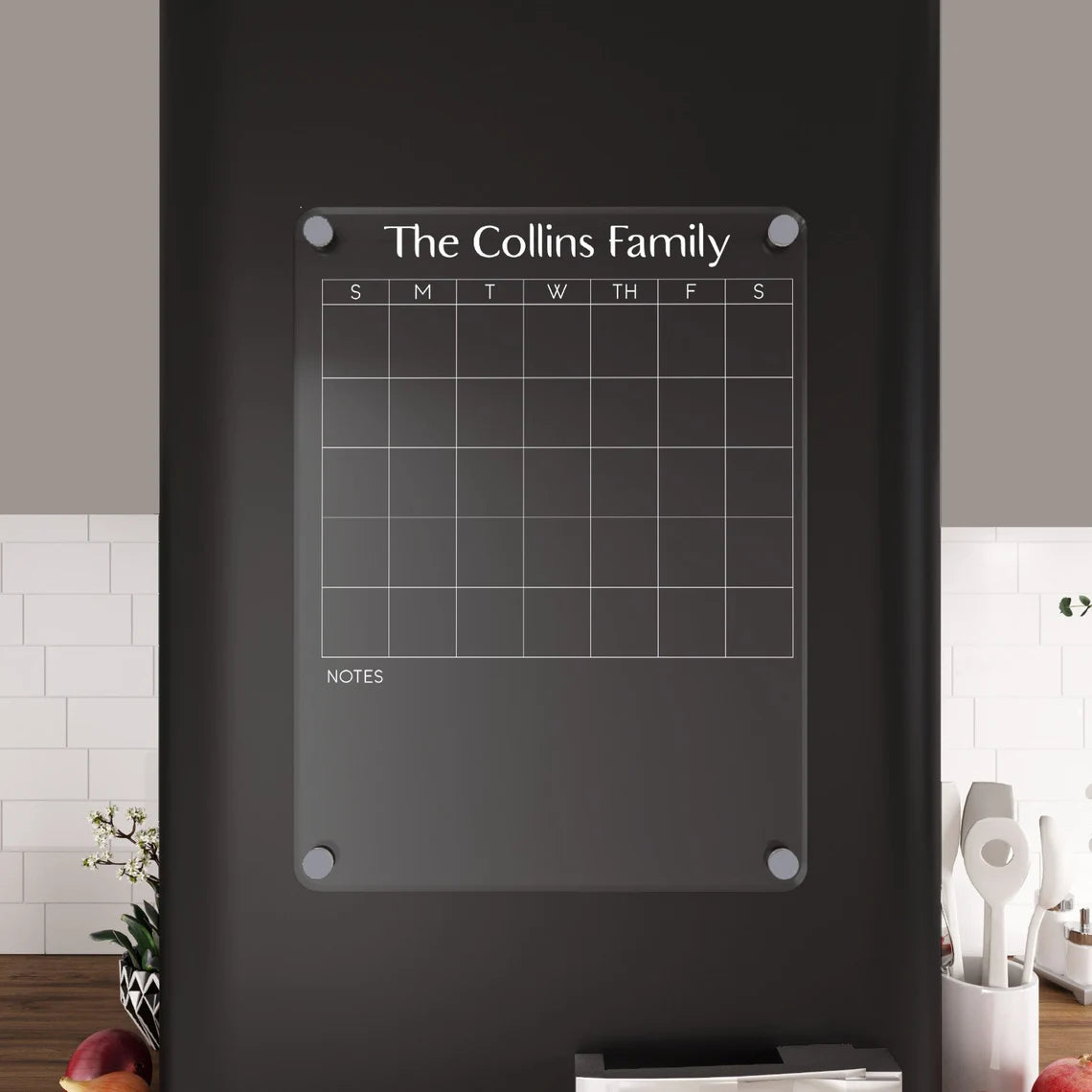 Magnetic Acrylic Fridge Calendar: Personalized Family Menu Board