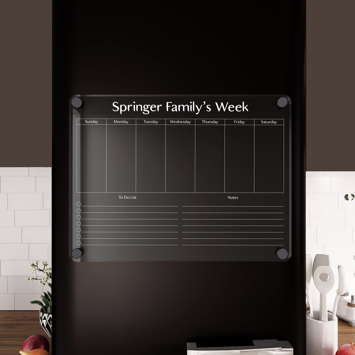 Personalized Acrylic Magnetic Fridge Calendar: Family Weekly Planner