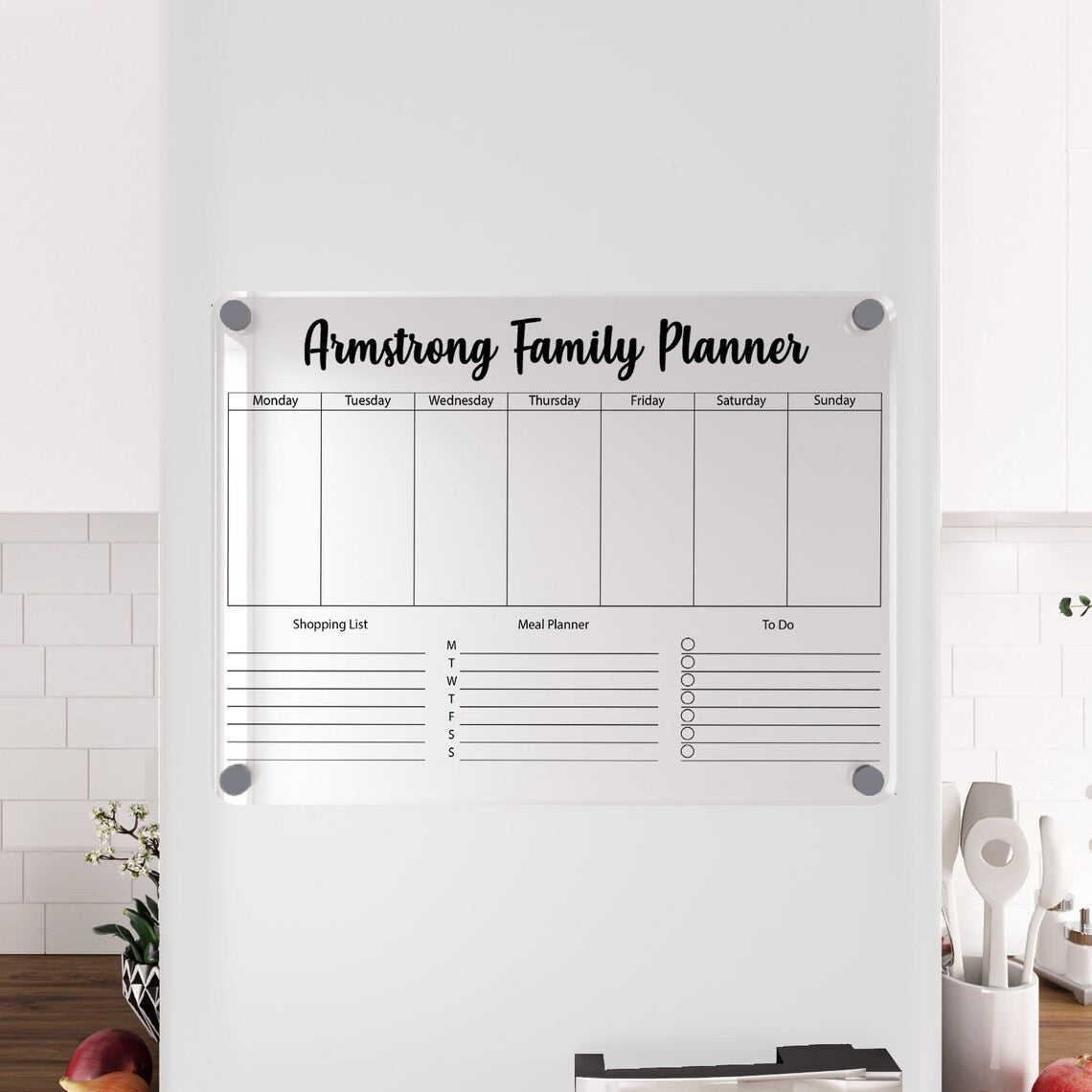 Magnetic Family Calendar: Acrylic Fridge Planner