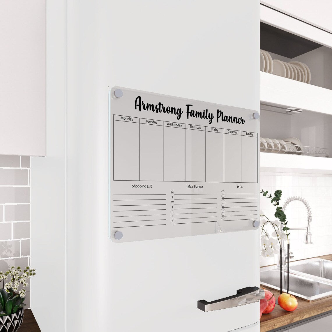 Magnetic Family Calendar: Acrylic Fridge Planner