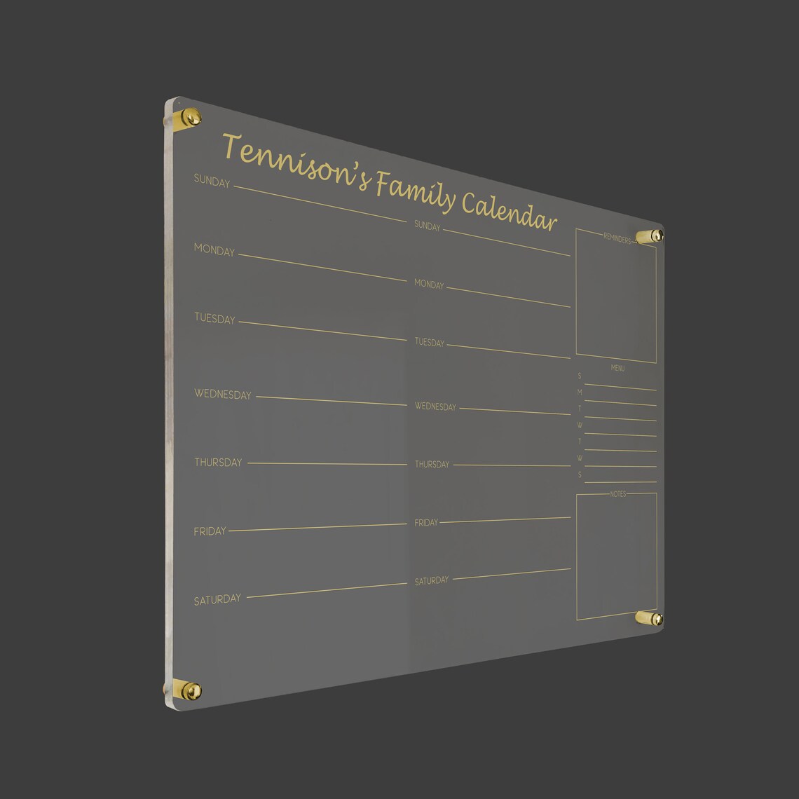 Personalized Acrylic Wall Calendar: Family Command Center