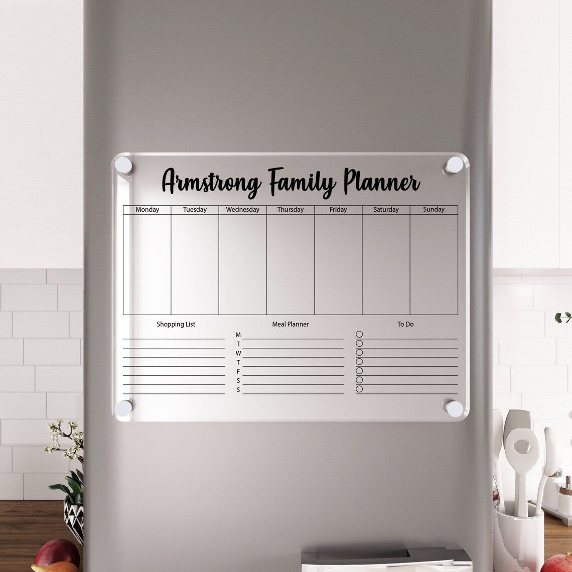 Magnetic Family Calendar: Acrylic Fridge Planner