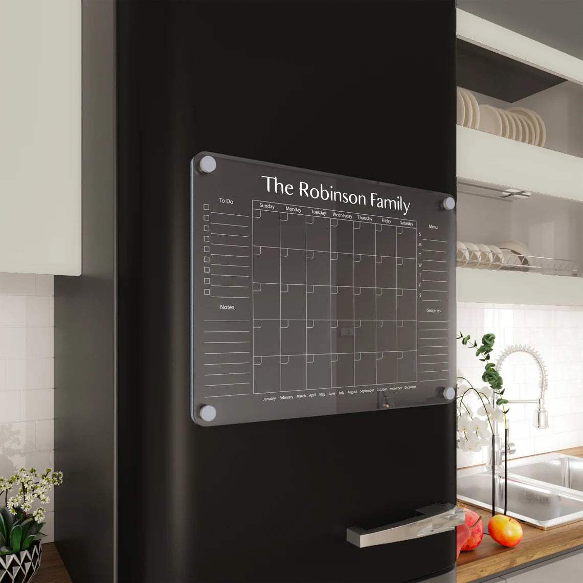 Custom Acrylic Fridge Calendar: Magnetic Dry Erase Family Planner