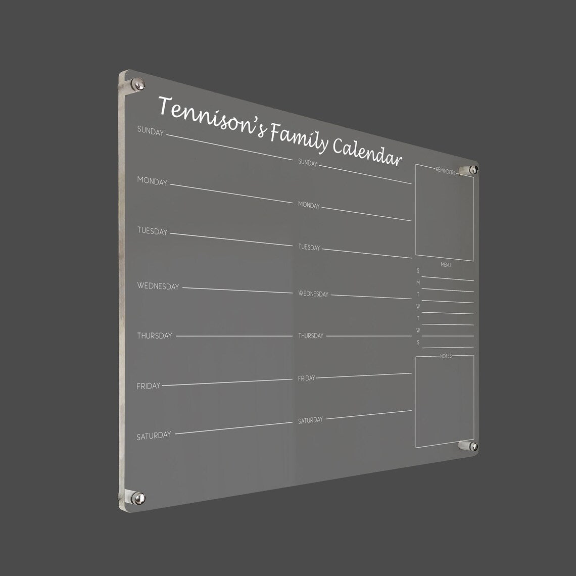 Personalized Acrylic Wall Calendar: Family Command Center