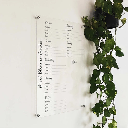 Personalized Acrylic Weekly Meal Planner: Kitchen Wall Calendar