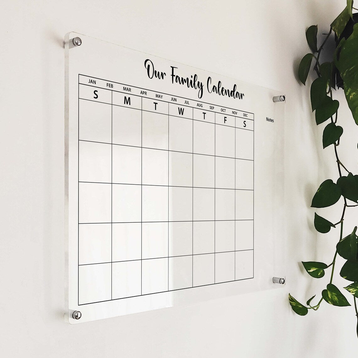 Acrylic Calendar Family Planner Custom Wall Calendar Dry Erase Board Monthly Weekly Organizer Home Decor