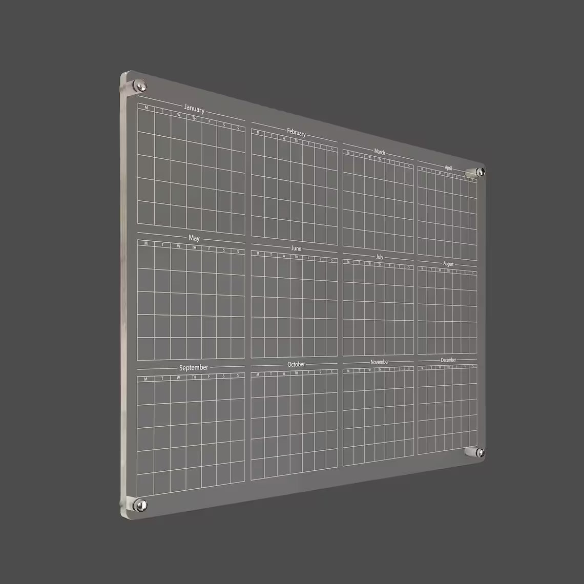 Large Acrylic Yearly Wall Calendar: Reusable Planner Board