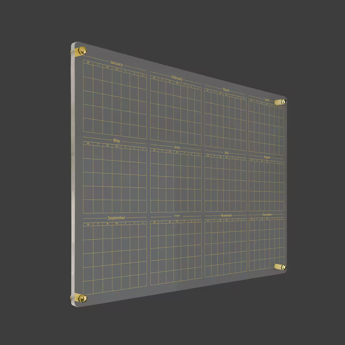 Large Acrylic Yearly Wall Calendar: Reusable Planner Board