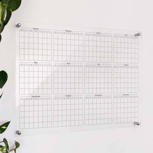 Large Acrylic Wall Calendar: Yearly Planner Board