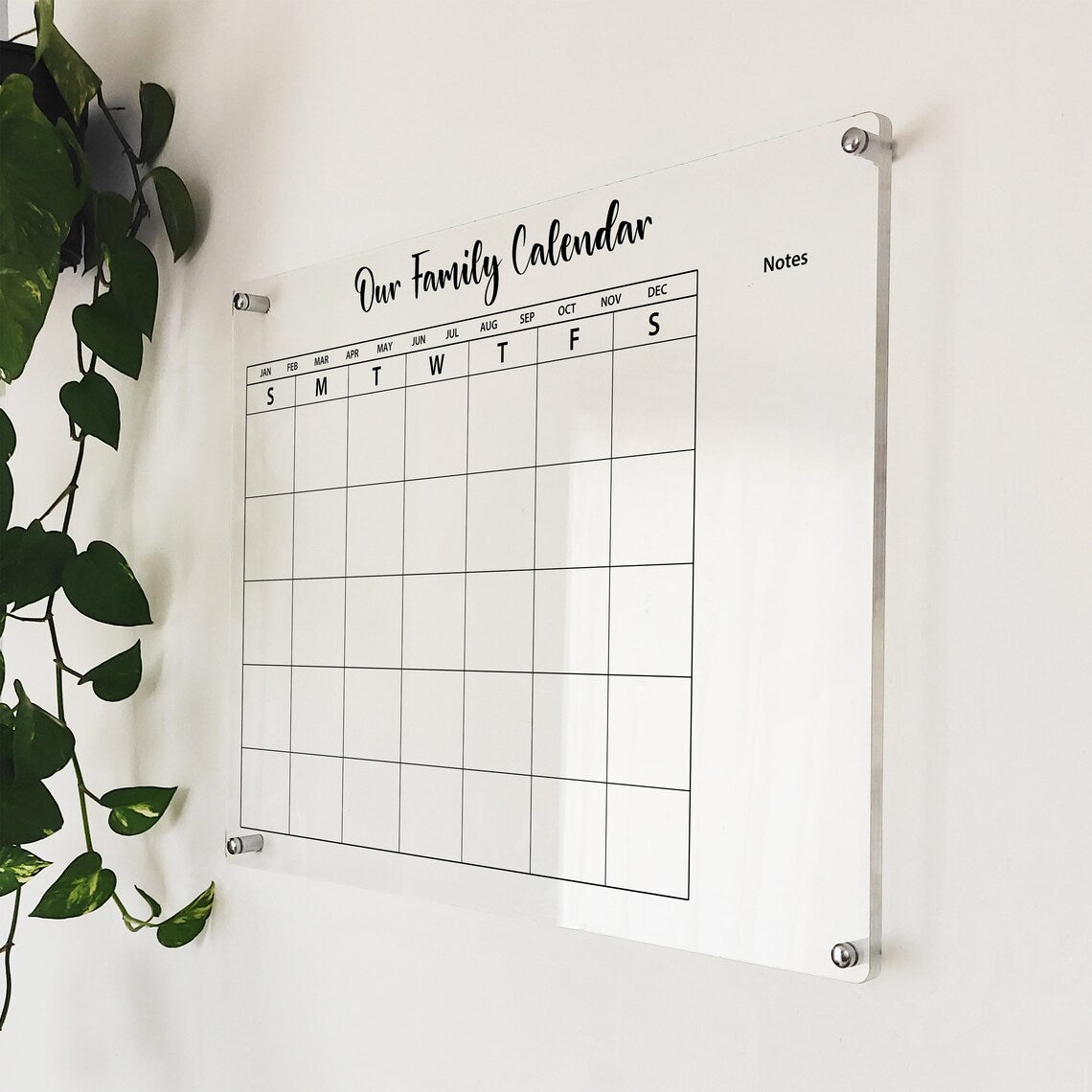Acrylic Calendar Family Planner Custom Wall Calendar Dry Erase Board Monthly Weekly Organizer Home Decor