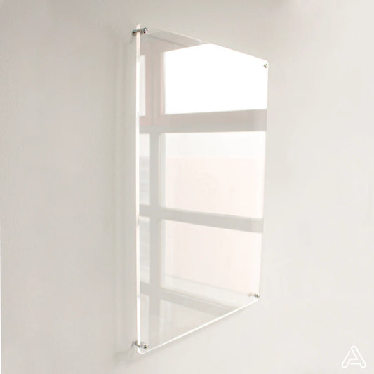 Blank Acrylic Dry Erase Board with Gold Stand