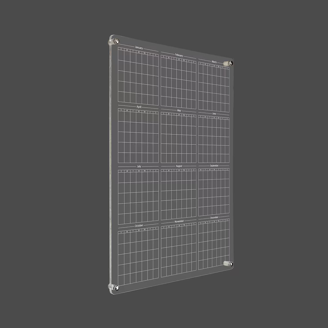 Large Acrylic Wall Calendar: Office Decor Dry Erase Board