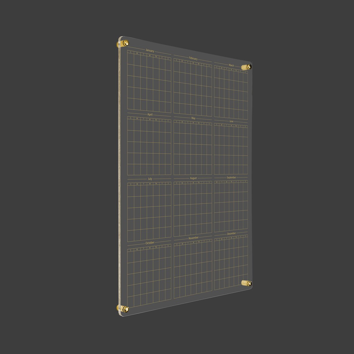 Large Acrylic Wall Calendar: Office Decor Dry Erase Board
