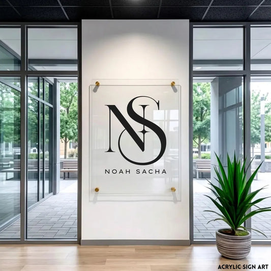 Custom Acrylic Business Logo Sign, Personalized Office Door Sign, Company Logo Plaque, Modern Office Wall Sign, Business Signage