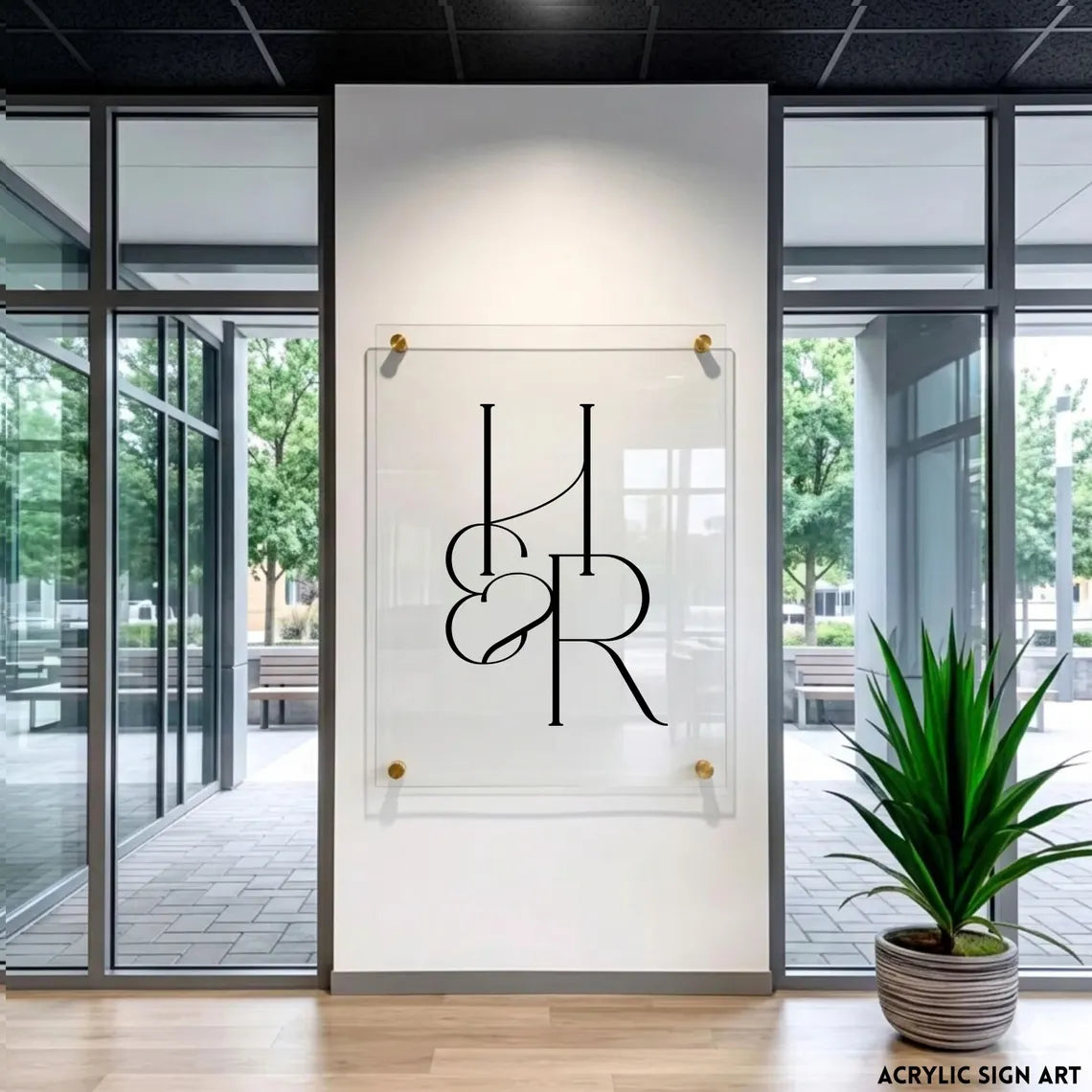 Custom Acrylic Logo Design Sign, Business Office Wall Logo Plaque, Personalized Company Sign, Modern Branding Office Decor