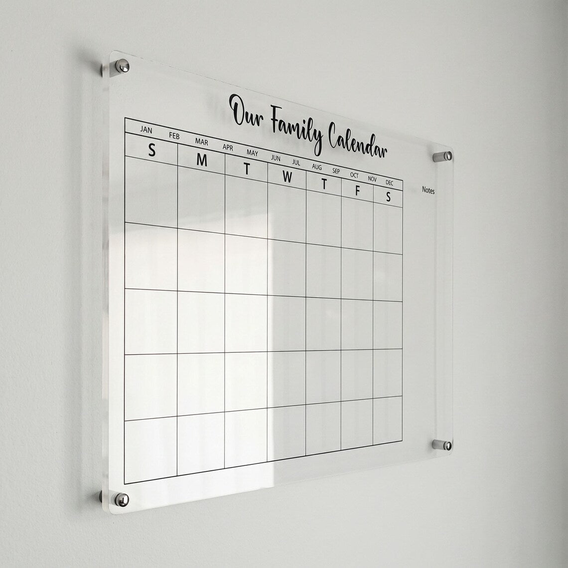 Acrylic Calendar Family Planner Custom Wall Calendar Dry Erase Board Monthly Weekly Organizer Home Decor