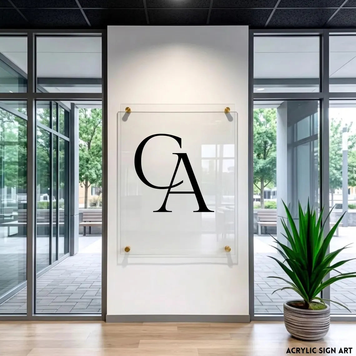 Custom Acrylic Logo Design Sign, Business Office Wall Logo Plaque, Personalized Company Sign, Modern Branding Office Decor