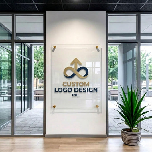 Custom Acrylic Logo Design Sign, Business Office Wall Logo Plaque, Personalized Company Sign, Modern Branding Office Decor