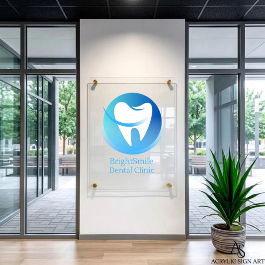 Custom Dental Clinic Acrylic Sign | Dentist Office Wall Logo | Modern Clinic Branding with Your Business Logo